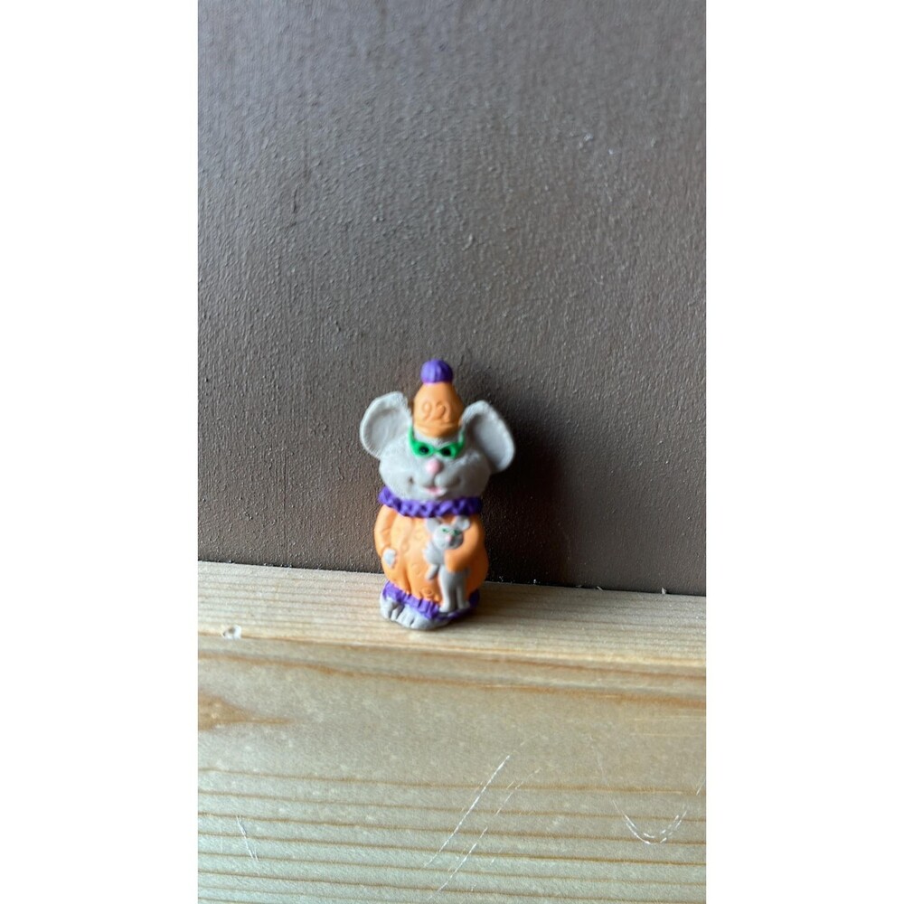 Hallmark MERRY MINIATURES Halloween Vintage MOUSE CLOWN 1992 Mini Figurine